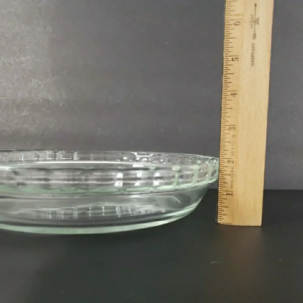 Pyrex Pie Plate 75 Anniversary 229A 23cm Fluted Deep Dish Clear Glass Baking